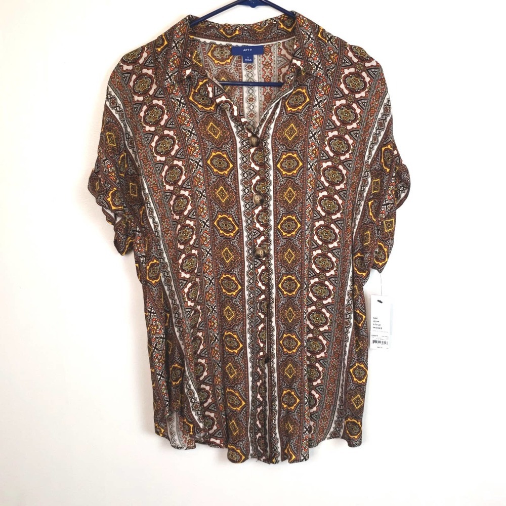 Apt 9 women's Button Up Blouse size S